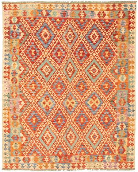 Flat-weaves & Kilims  Geometric Red Area rug 5x8 Turkish Flat-weave 330678