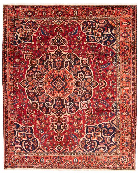 Bordered  Traditional Red Area rug Square Persian Hand-knotted 354779