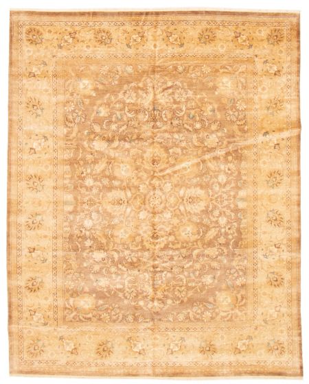 Bordered  Traditional Brown Area rug 6x9 Pakistani Hand-knotted 369519