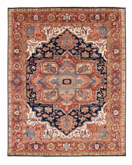 Bordered  Traditional Blue Area rug 6x9 Indian Hand-knotted 377340