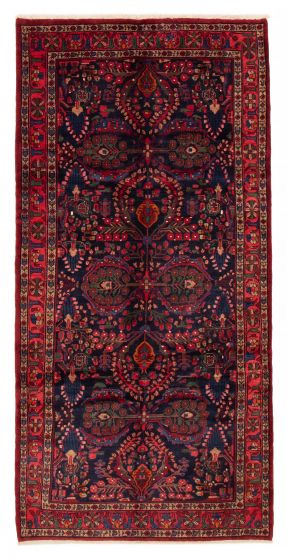 Bordered  Traditional Blue Area rug Unique Persian Hand-knotted 383791