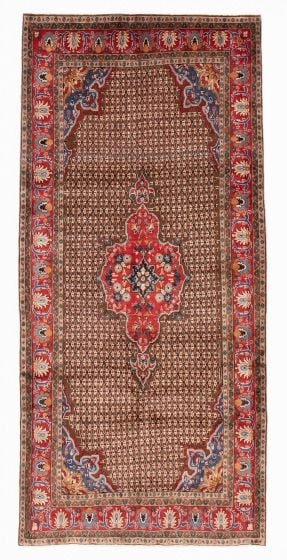 Bordered  Traditional Brown Area rug Unique Persian Hand-knotted 385195