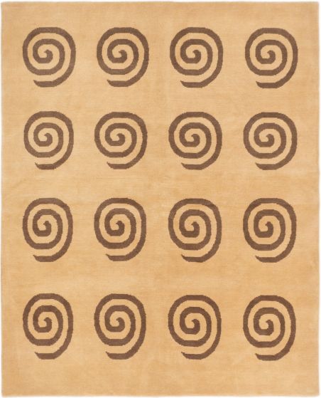 Casual  Transitional Brown Area rug 5x8 Nepal Hand-knotted 283228