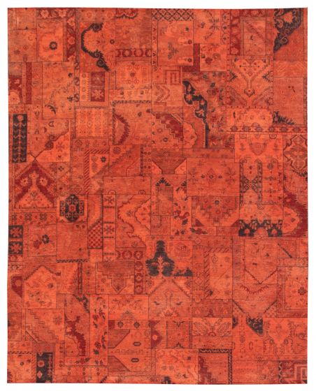 Overdyed  Transitional Orange Area rug 6x9 Pakistani Hand-knotted 374368