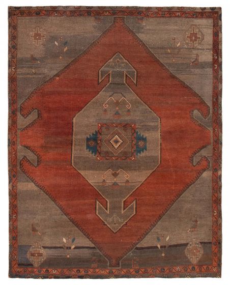 Tribal  Vintage/Distressed Brown Area rug 6x9 Turkish Hand-knotted 392491