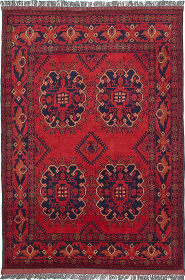 Traditional  Tribal Red Area rug 3x5 Afghan Hand-knotted 238325