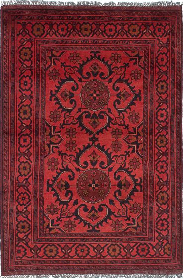 Traditional Brown Area rug 3x5 Afghan Hand-knotted 239536