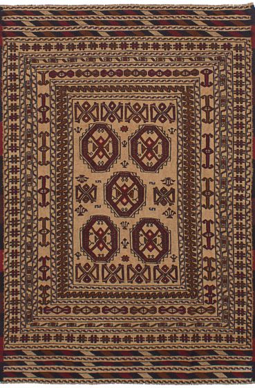 Flat-weaves & Kilims  Tribal Brown Area rug 3x5 Afghan Flat-weave 251999