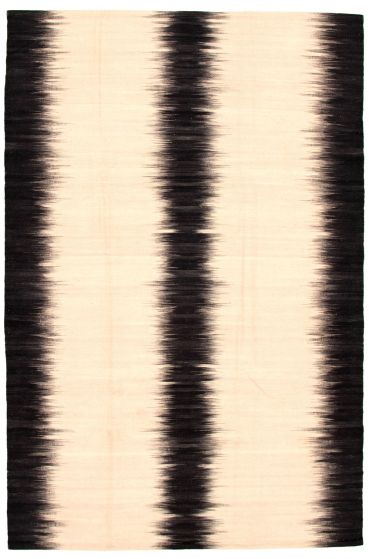 Casual  Transitional Ivory Area rug 6x9 Turkish Flat-Weave 346895
