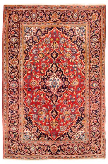 Bordered  Traditional Red Area rug 4x6 Persian Hand-knotted 352240