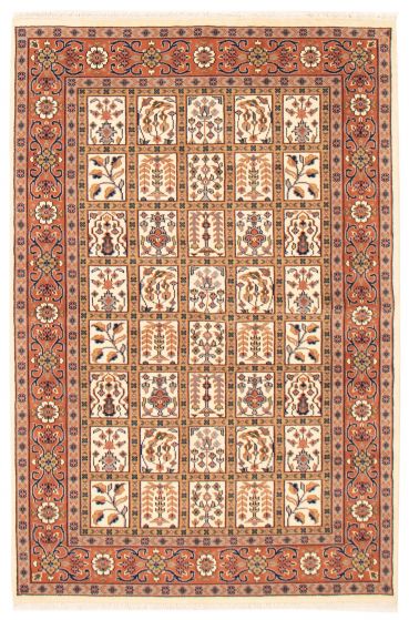 Traditional Ivory Area rug 5x8 Indian Hand-knotted 369505