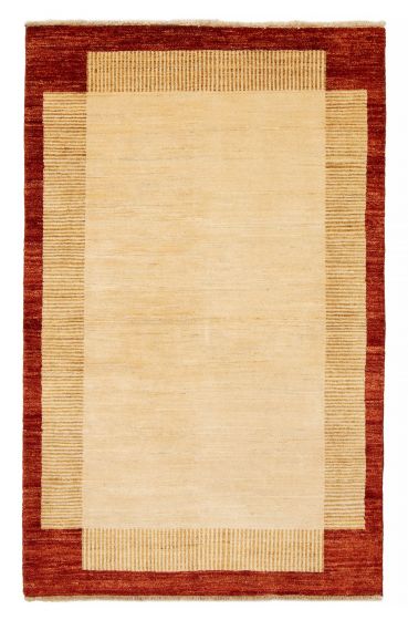 Transitional Ivory Area rug 3x5 Pakistani Hand-knotted 376098