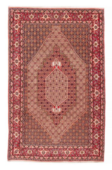Bordered  Traditional Red Area rug 6x9 Persian Hand-knotted 385758
