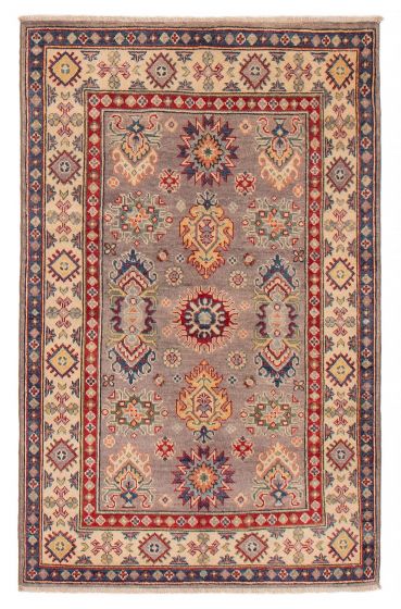 Bordered  Transitional Ivory Area rug 3x5 Afghan Hand-knotted 392699