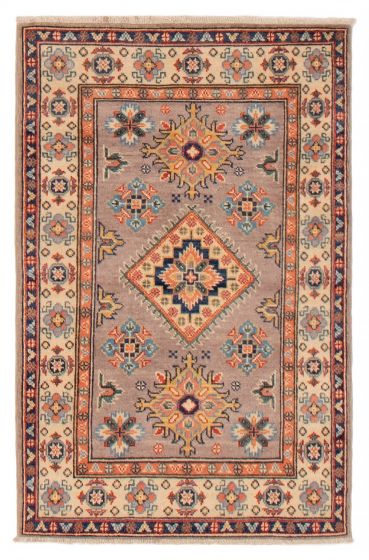 Bordered  Transitional Ivory Area rug 3x5 Afghan Hand-knotted 392779