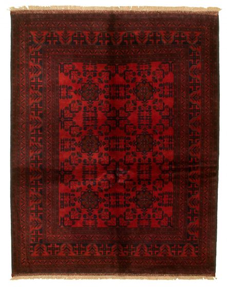 Bordered  Tribal  Area rug 4x6 Afghan Hand-knotted 327528