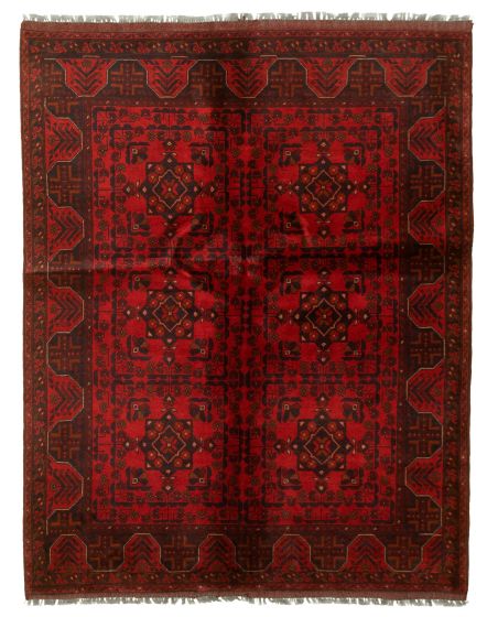 Bordered  Tribal  Area rug 4x6 Afghan Hand-knotted 327535