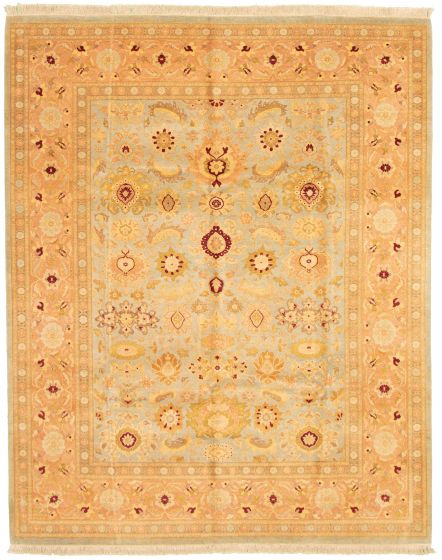 Bordered  Traditional Blue Area rug 6x9 Pakistani Hand-knotted 330781
