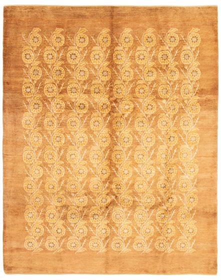Casual  Transitional Brown Area rug 6x9 Pakistani Hand-knotted 362359