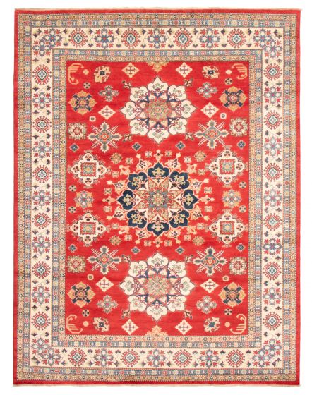Bordered  Traditional Red Area rug 9x12 Afghan Hand-knotted 363575