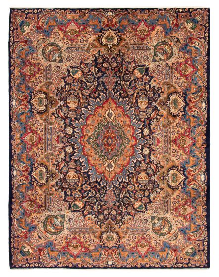 Bordered  Traditional Blue Area rug 9x12 Persian Hand-knotted 373185