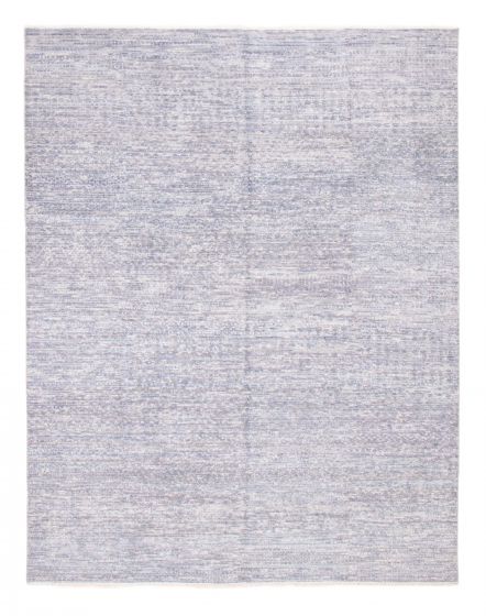 Transitional Grey Area rug 6x9 Indian Hand-knotted 377682