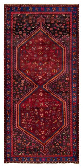Bordered  Tribal Red Area rug Unique Turkish Hand-knotted 389680