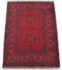 Bordered  Tribal Red Area rug 3x5 Afghan Hand-knotted 305211