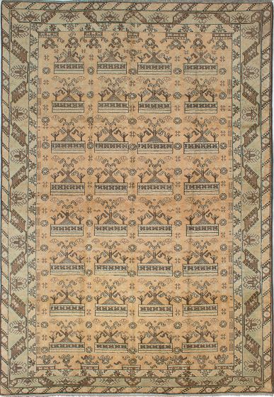 Traditional Ivory Area rug 9x12 Turkish Hand-knotted 230159