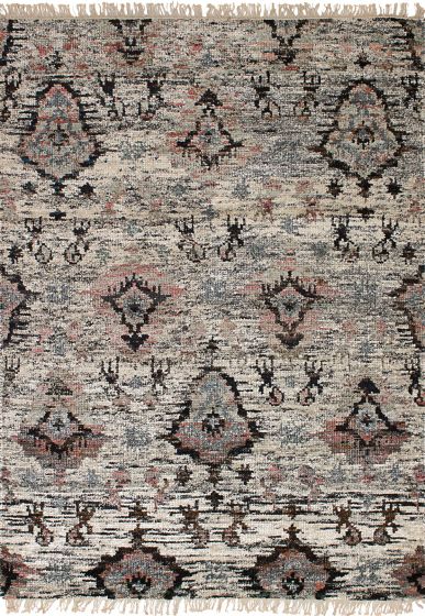 Transitional Ivory Area rug 4x6 Indian Hand-knotted 246740