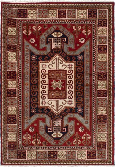 Bohemian  Traditional Red Area rug 5x8 Indian Hand-knotted 270762