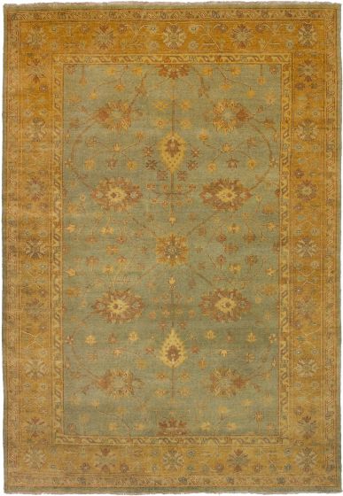 Bohemian  Traditional Blue Area rug 5x8 Indian Hand-knotted 272270