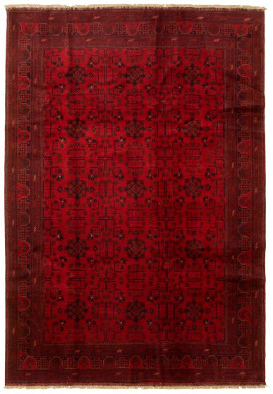 Bordered  Tribal  Area rug 6x9 Afghan Hand-knotted 327591