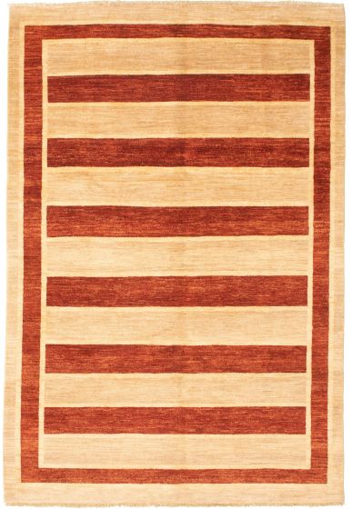 Casual  Transitional Brown Area rug 5x8 Pakistani Hand-knotted 330474