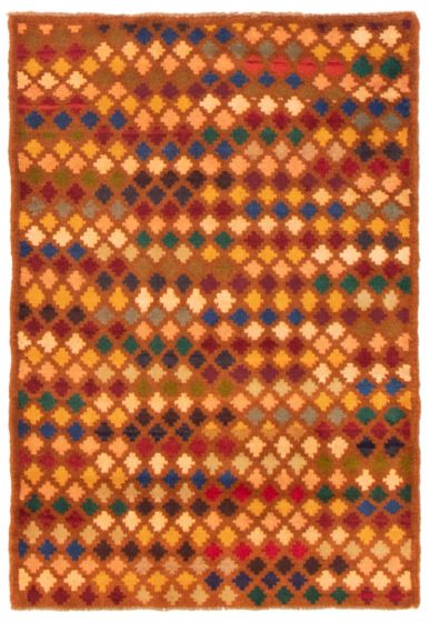 Bohemian  Tribal Orange Area rug 3x5 Afghan Hand-knotted 353792