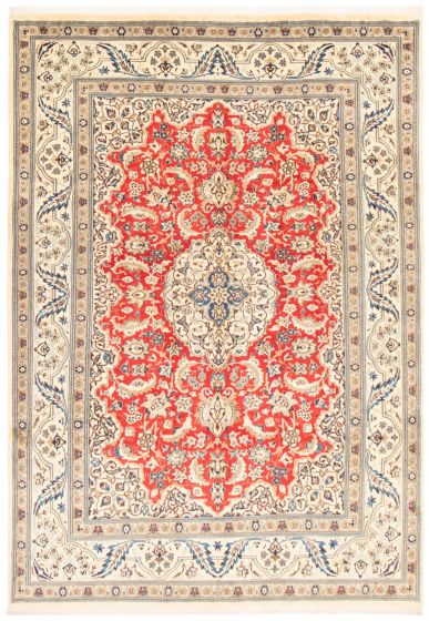 Bordered  Traditional Red Area rug 8x10 Persian Hand-knotted 357849