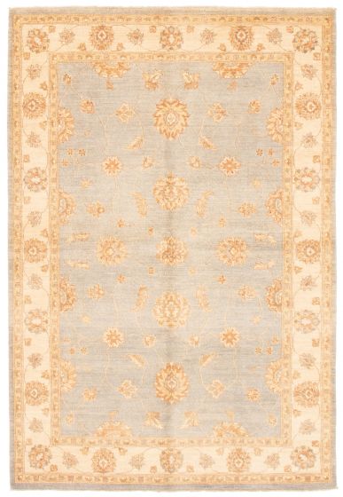 Bordered  Traditional Blue Area rug 5x8 Pakistani Hand-knotted 362489