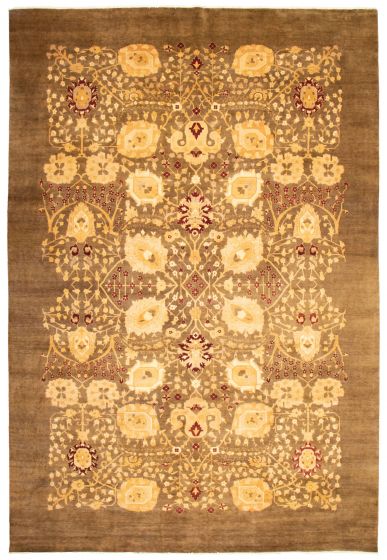 Traditional Ivory Area rug Unique Pakistani Hand-knotted 368365