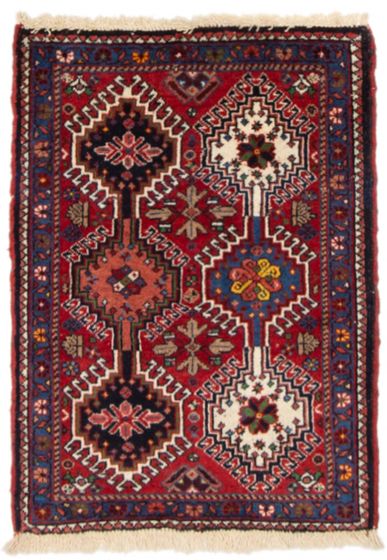 Bordered  Traditional Red Area rug 2x3 Persian Hand-knotted 373452