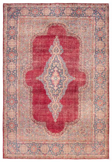 Traditional  Vintage/Distressed Red Area rug Unique Turkish Hand-knotted 388825