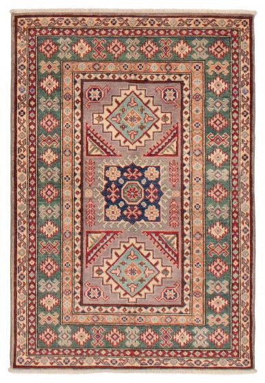 Bordered  Transitional Ivory Area rug 3x5 Afghan Hand-knotted 392700