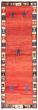 Gabbeh  Tribal Red Runner rug 10-ft-runner Indian Hand-knotted 370353