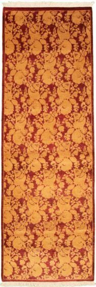 Floral  Traditional Red Runner rug 8-ft-runner Pakistani Hand-knotted 336365