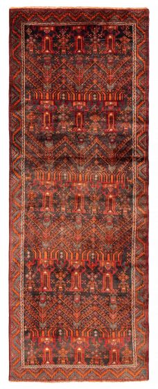 Tribal Black Area rug Unique Afghan Hand-knotted 391846