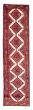 Bordered  Geometric Ivory Runner rug 11-ft-runner Persian Hand-knotted 385667