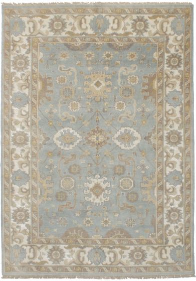 Floral  Traditional Blue Area rug 5x8 Indian Hand-knotted 240999