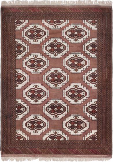 Vintage Brown Area rug 3x5 Persian Hand-knotted 242149