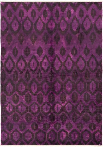 Moroccan  Transitional Purple Area rug 5x8 Indian Hand-knotted 280556