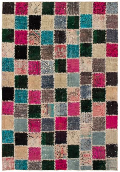 Casual  Transitional Multi Area rug 5x8 Turkish Hand-knotted 291964