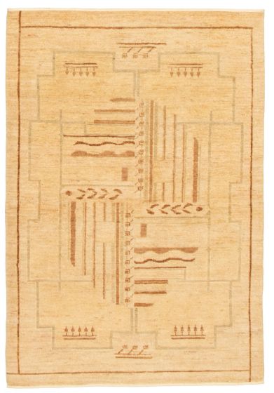Casual  Transitional Ivory Area rug 3x5 Pakistani Hand-knotted 331432